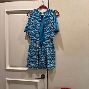 turquoise sexy short sleeve summery mini dress.  silk, Size 2/XS